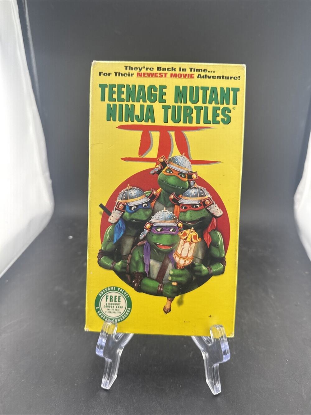 Teenage Mutant Ninja Turtles III 3 (VHS, 1993) Vintage TMNT Slipcase Tested
